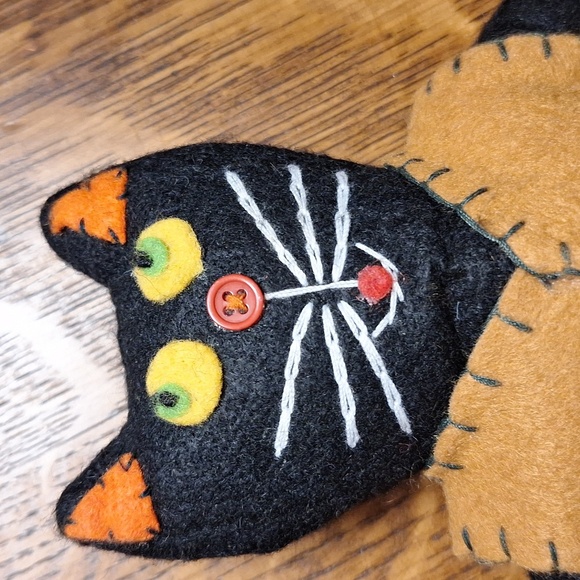 Holloween Primitive Felt Cat - Picture 4 of 6
